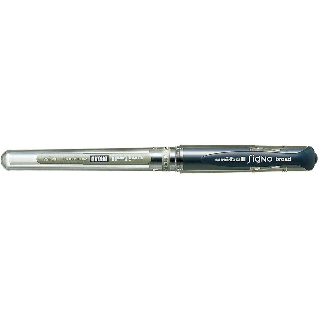Uni-Ball Roller Kalem Signo Broad Jel Bilye Uç İmza Kalemi 1.0 MM Mavi Siyah (12 Li Paket)
