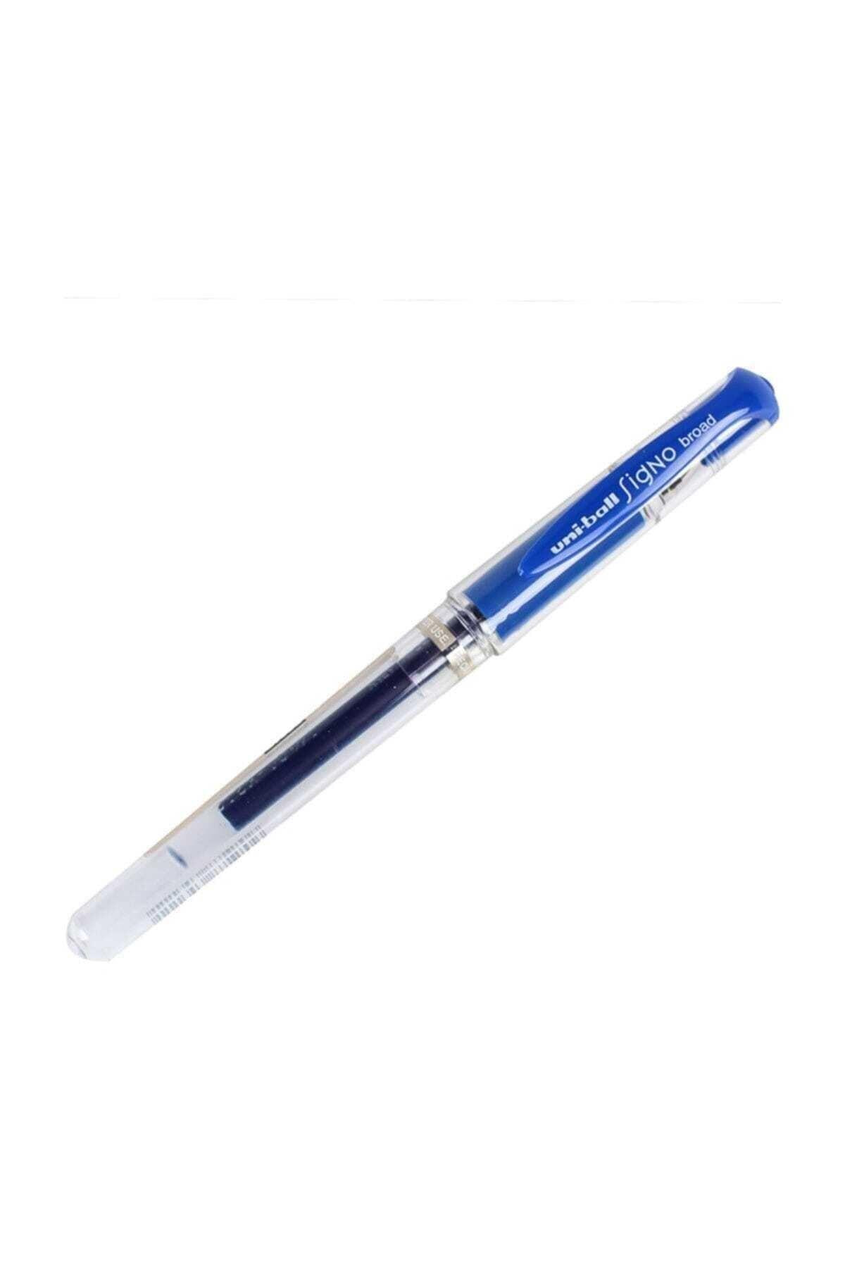 Uni-Ball Roller Kalem Signo Broad Jel Bilye Uç İmza Kalemi 1.0 MM Mavi UM-153 (12 Li Paket)