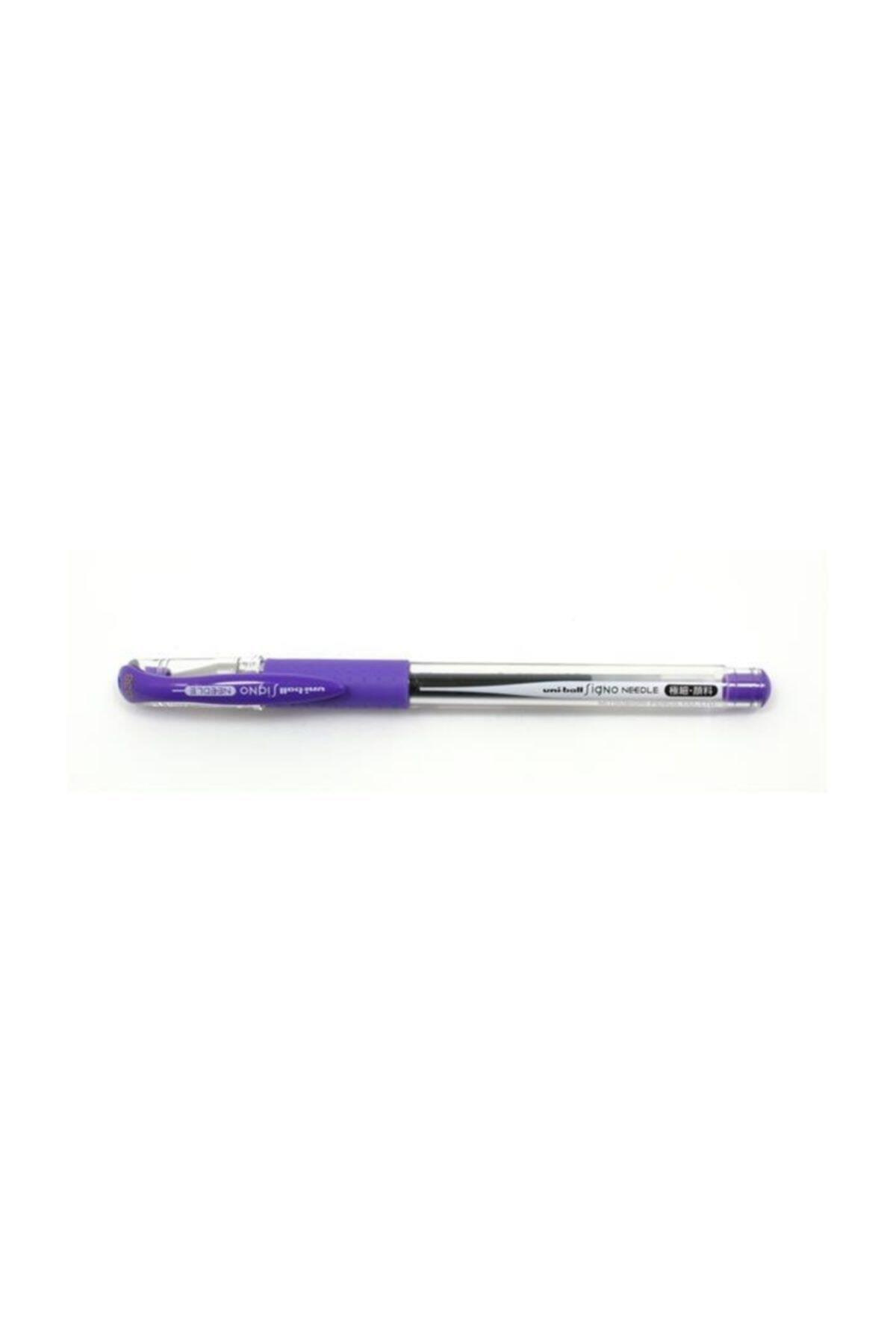 Uni-Ball Roller Kalem Signo Needle İğne Uç 0.38 MM Mor Roller Kalem (10 Lu Paket)