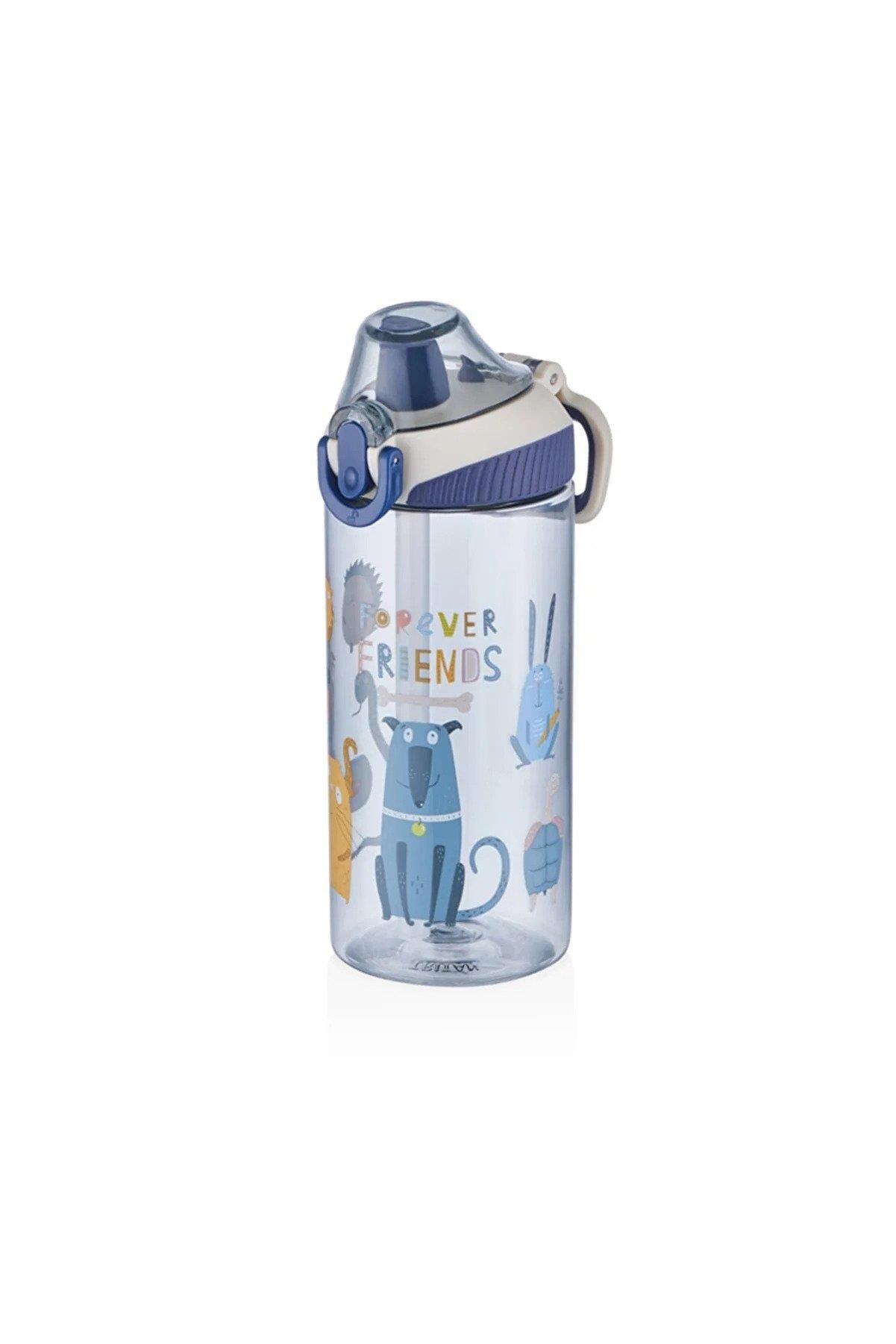 Vagonlıfe Vagonlife Tritan 500 ml Silikon Pipetli Çocuk Su Matarası (Karışık Renk 1 Adet)