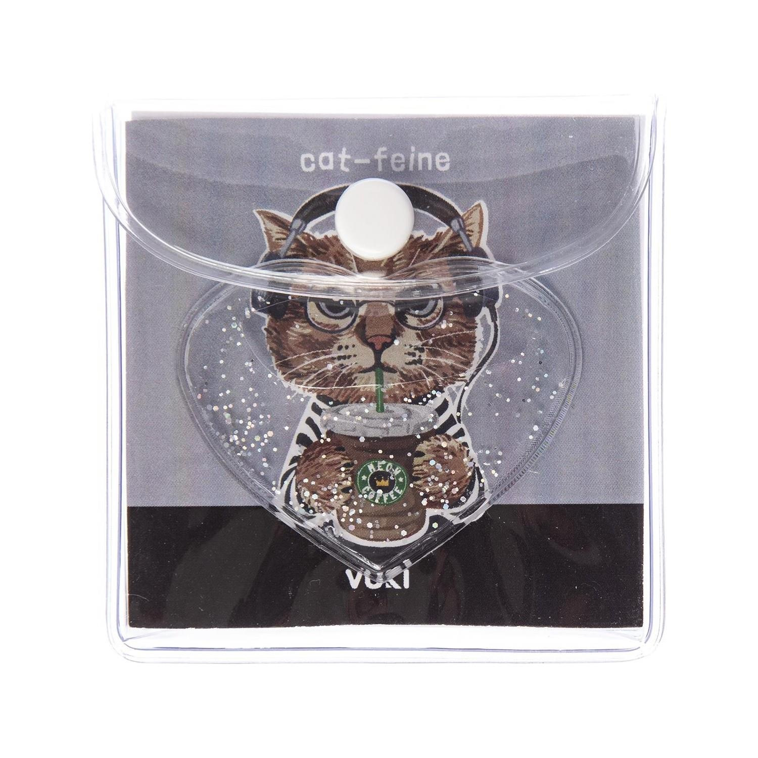 Vuki Küp Bloknot Simli Sulu 6.3 x 6.3 Cm Kedi Desenli Sulu ve Simli Küp Bloknot